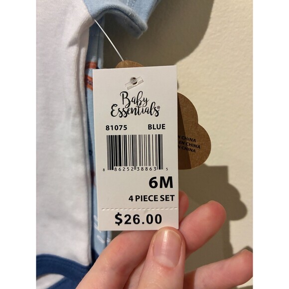 NWT Baby Essentials Blue 4-Piece "Mommy's Little Man" Outfit - 6M - Picture 3 of 3